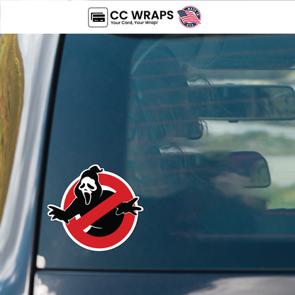 Pack of 2 No Ghost Funny Stickers 3.15 Inch – Hilarious Halloween Vinyl Decals