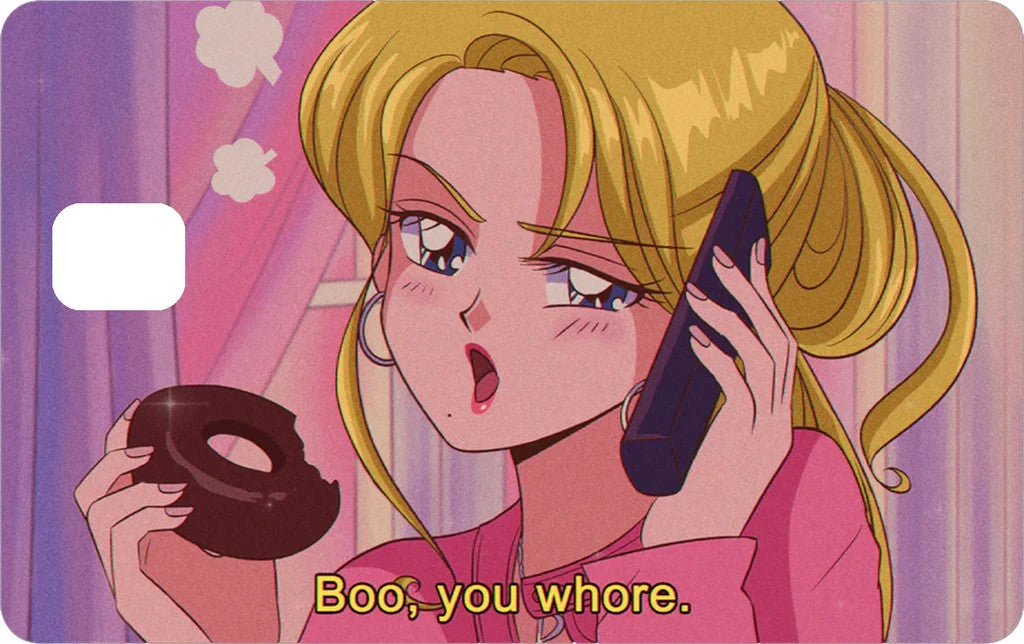 2 Pack Boo You Whore Funny Credit Debit Card Sticker Durable Vinyl Decal Skin