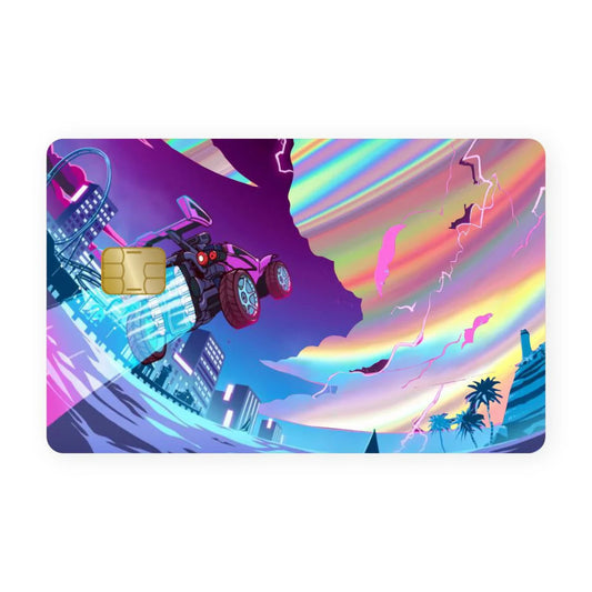 2 Pack Rocket League Flying Car Credit Debit Card Sticker Vinyl Decal Skin Gamer