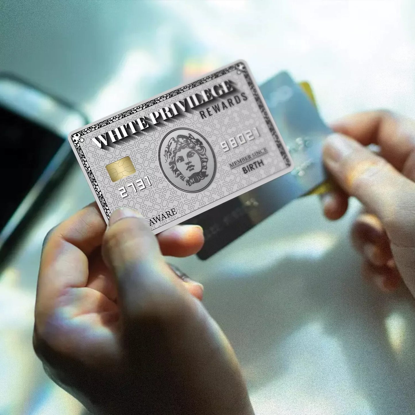 Silver W Priv Card Credit Card Skin Debit Sticker Decal Cover Wrap