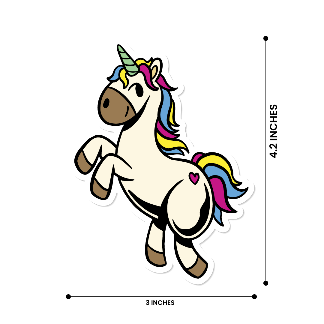 2 Pack Unicorn Sticker 4x3inch Waterproof Vinyl Decal Cute Magical Laptop Bottle