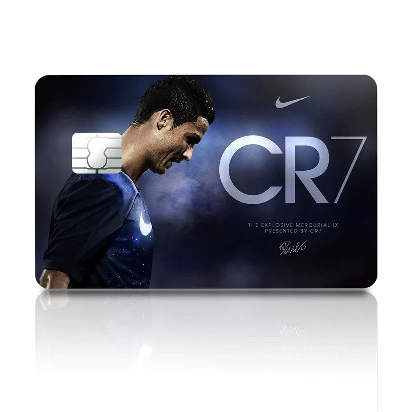 2 Pack Sports Football CR7 Blue Credit Debit Card Sticker Vinyl Decal Skin Soccer