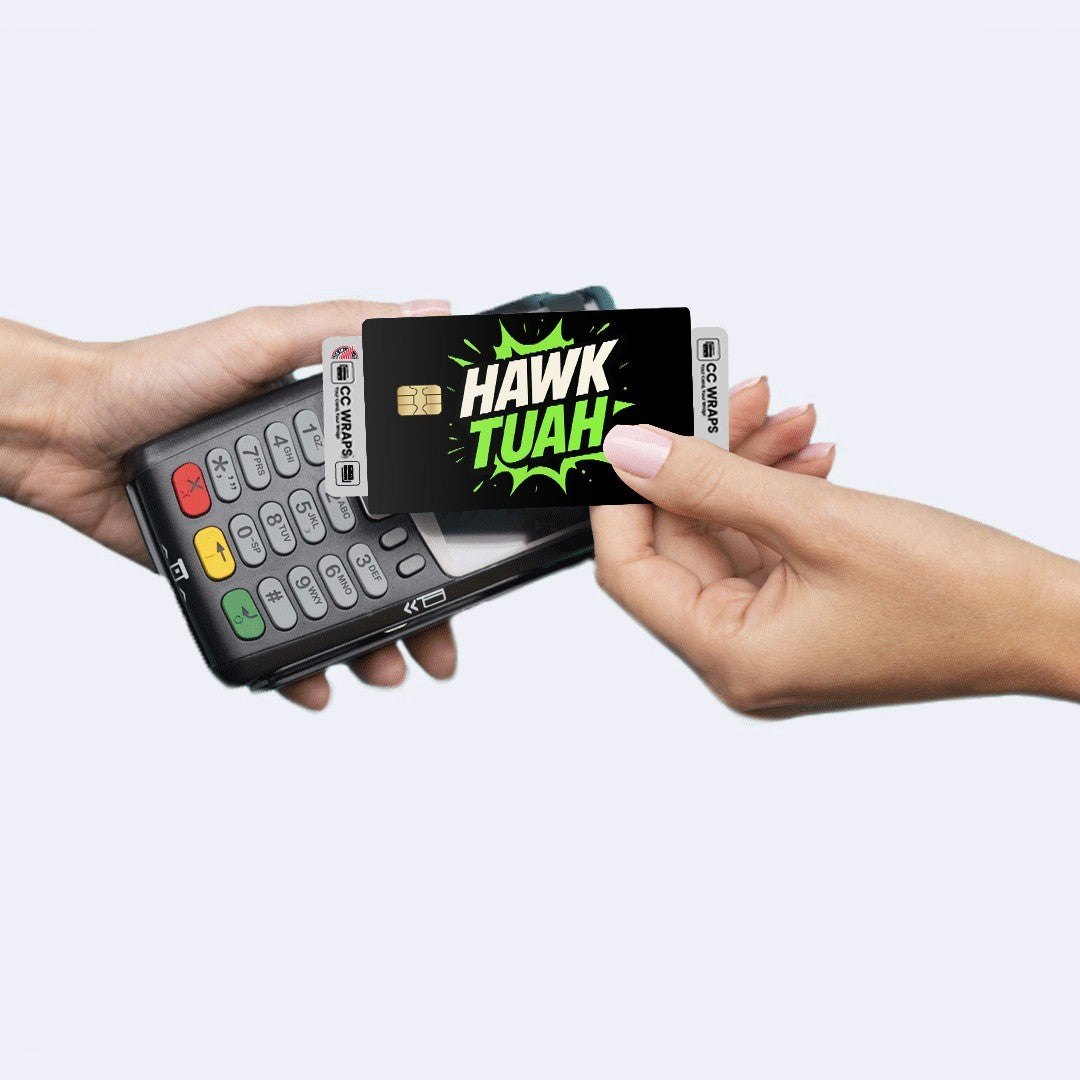 2 Pack Hawk Tuah Funny Meme Credit Debit Card Sticker Vinyl Decal Skin Humor