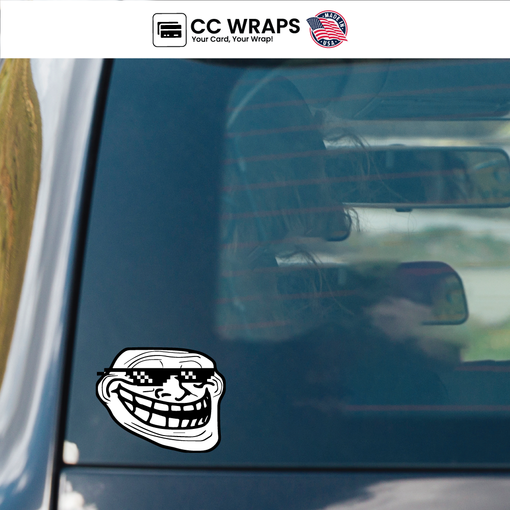 Pack of 2 Troll Face Stickers 3Inch Funny Meme Vinyl Decals for Laptops Cars