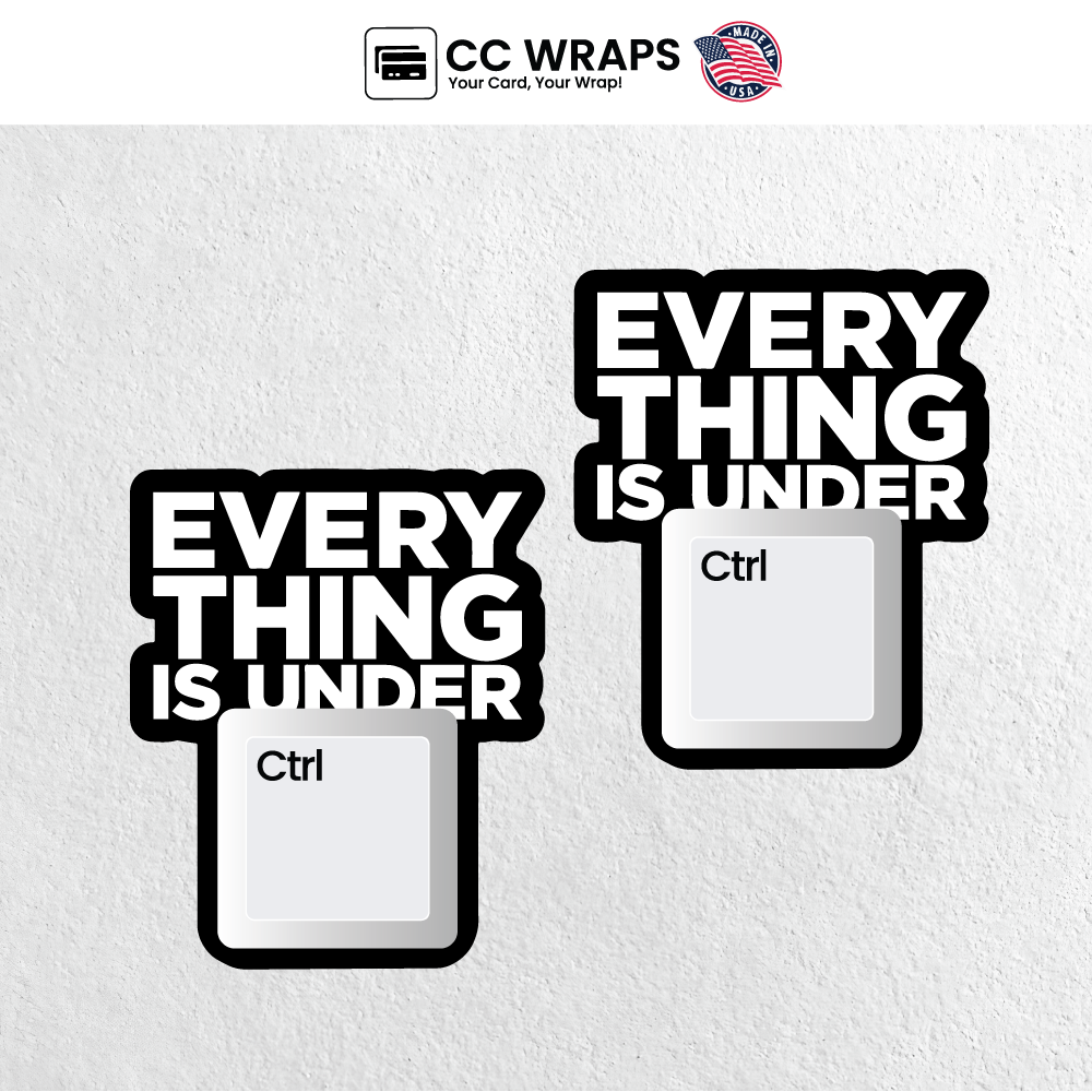 Pack of 2 Everything in Under Ctrl Stickers 4x4 Inch – Funny Cool Laptop Decals