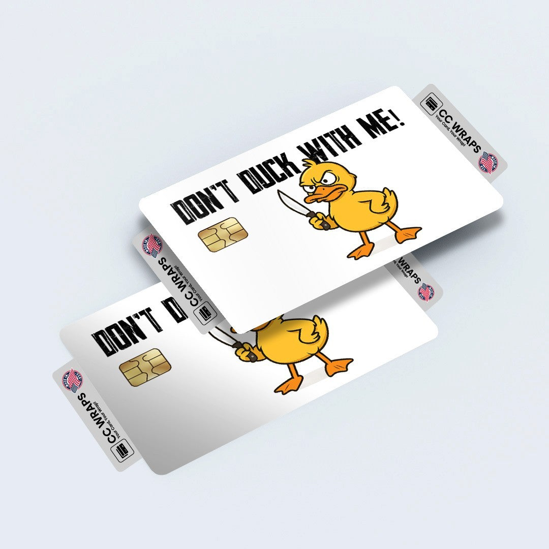 2 Pack Don’t Duck With Me Funny Credit Debit Card Sticker Vinyl Decal Skin Humor