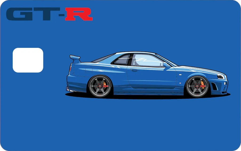 2 Pack Car GTR-34 Credit Debit Card Sticker Vinyl Decal Durable Waterproof Skin