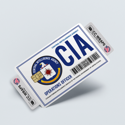 6 Pack FBI ICE CIA Credit Debit Card Sticker Durable Waterproof Vinyl Decal Set
