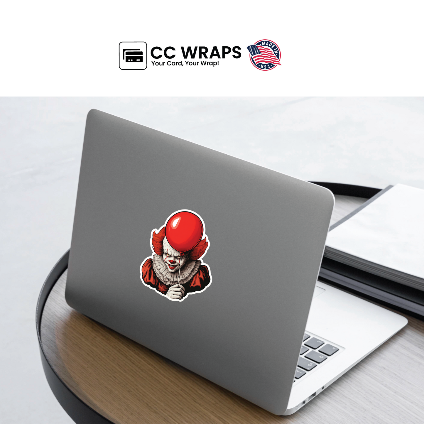 Pack of 2 Pennywise Stickers 3.5 Inch – Scary Halloween IT Clown Vinyl Decals
