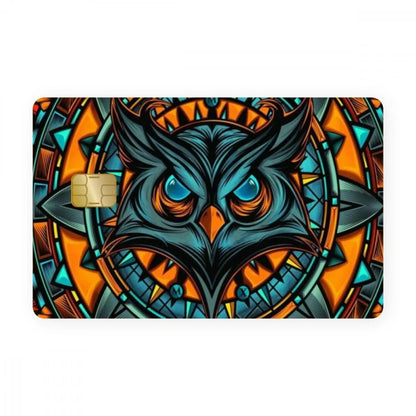 2 Pack Cool Satanic Owl Credit Debit Card Sticker Vinyl Decal Abstract Art