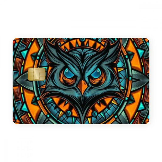 2 Pack Cool Satanic Owl Credit Debit Card Sticker Vinyl Decal Abstract Art