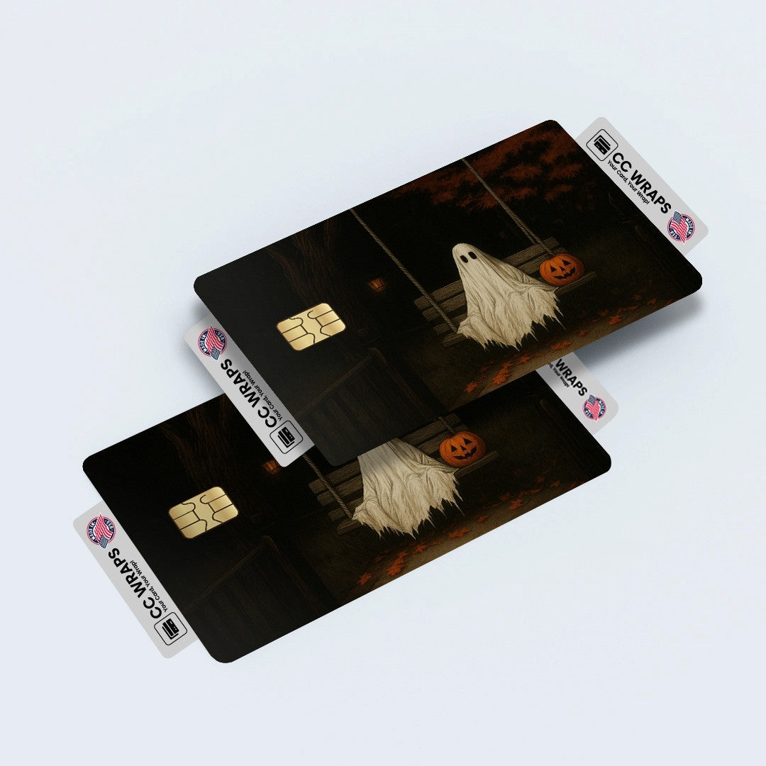 2 Pack Spooky Halloween Credit Debit Card Sticker Vinyl Decal Skin Horror Fun