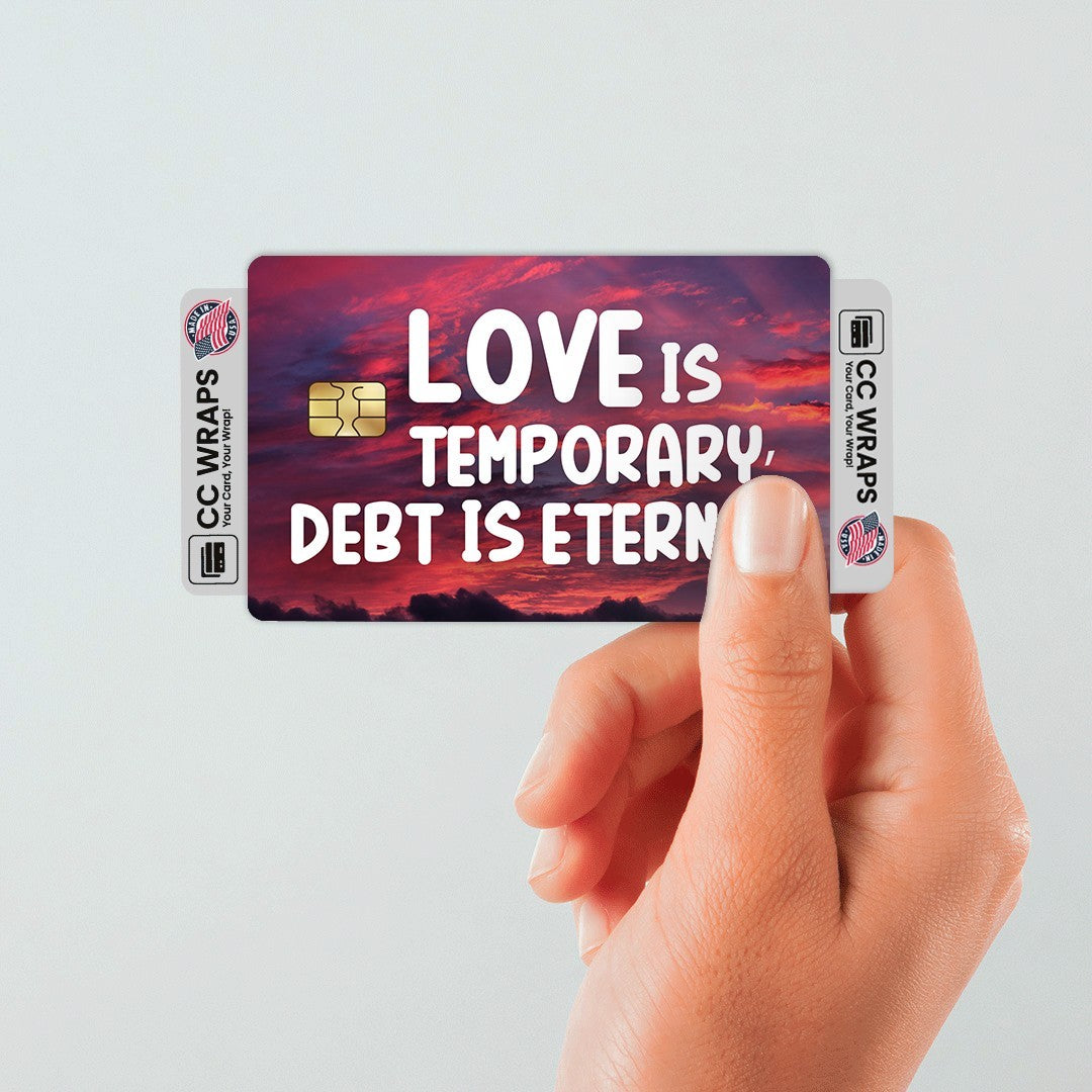 2 Pack Love Is Temporary Death Is Eternal Credit Debit Card Sticker Funny Meme