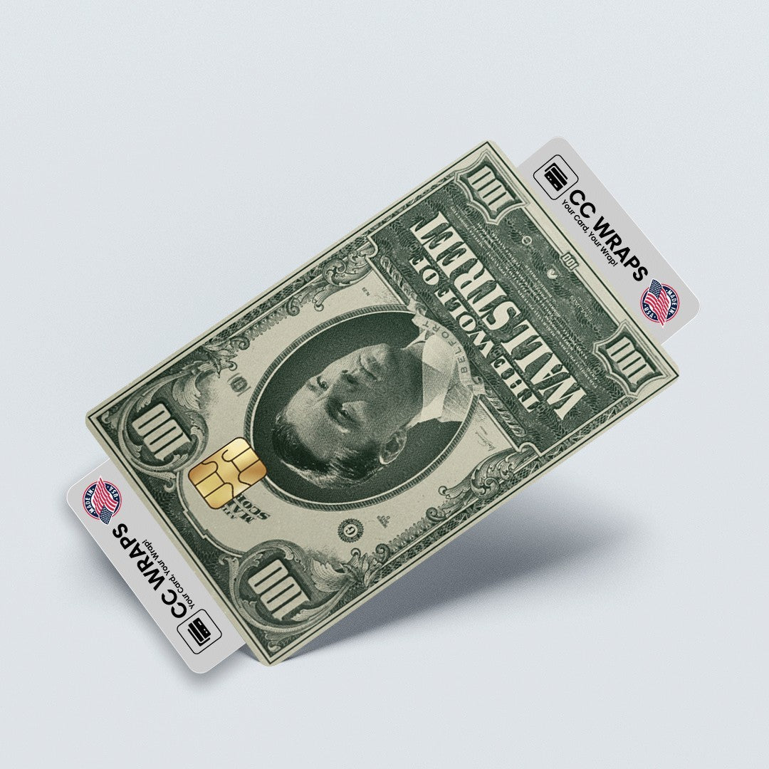 2 Pack Wolf of Wall Street Credit Debit Card Sticker Vinyl Decal Skin Money