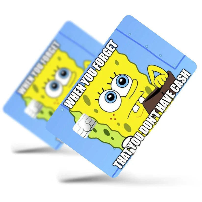 2 Pack Funny SpongeBob Credit Debit Card Sticker Vinyl Decal Skin Cartoon Cool