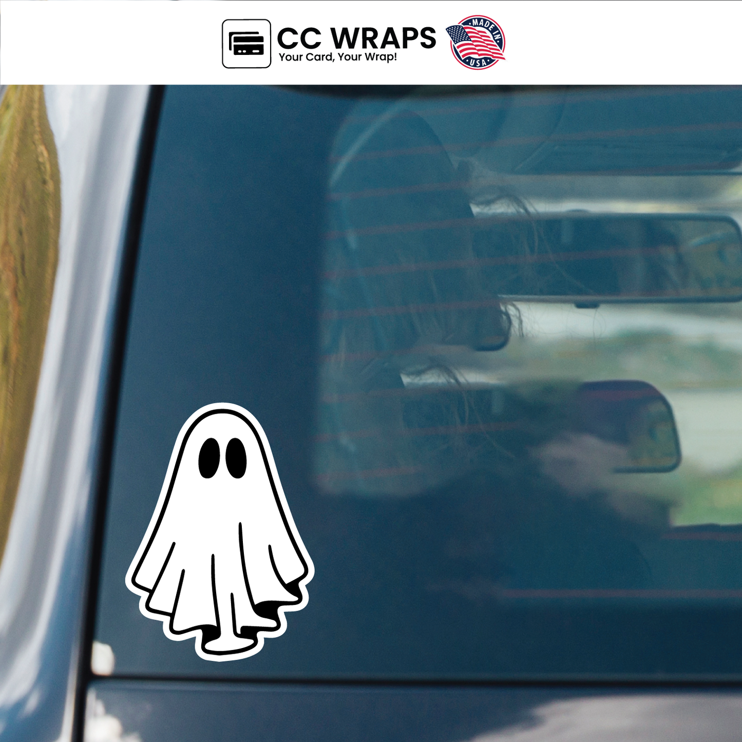 Cute Ghost Sticker 2 Pack 3.15 Inch – Adorable Halloween Ghost Vinyl Decal
