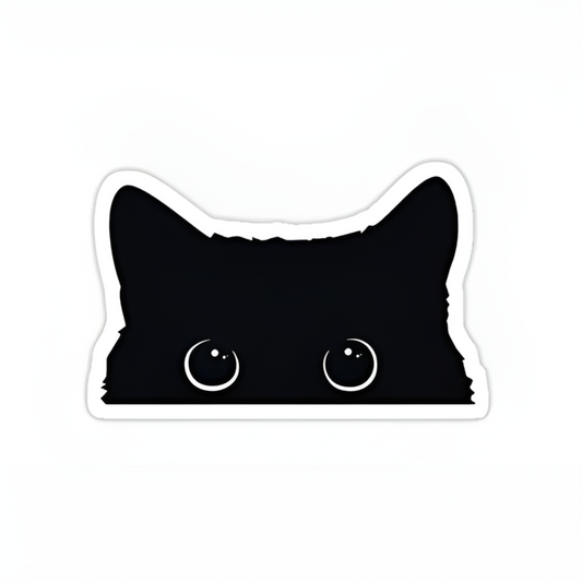 3 PCS Cute Black Cat Peeking Sticker – 5inch x 3inch Vinyl Decal | Cat Lover Gift
