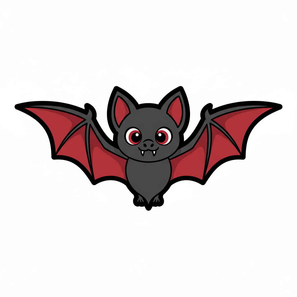 2 Pack Cute Baby Vampire Bat Sticker 5x3 Inch | Adorable Halloween Vinyl Decal