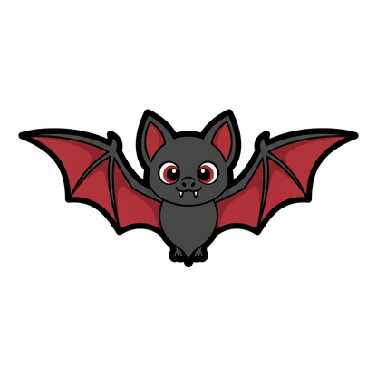 2 Pack Cute Baby Vampire Bat Sticker 5x3 Inch | Adorable Halloween Vinyl Decal