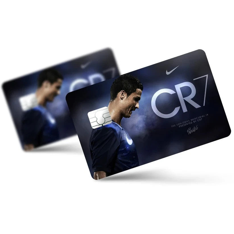 2 Pack Sports Football CR7 Blue Credit Debit Card Sticker Vinyl Decal Skin Soccer
