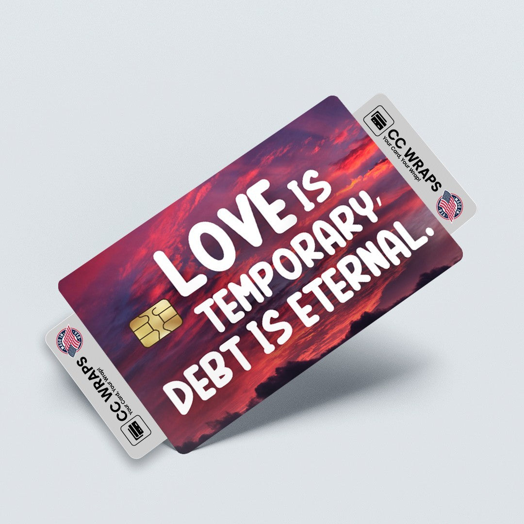 2 Pack Love Is Temporary Death Is Eternal Credit Debit Card Sticker Funny Meme