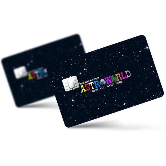 2 Pack Travis Scott Astroworld Credit Debit Card Sticker Vinyl Decal Skin Music