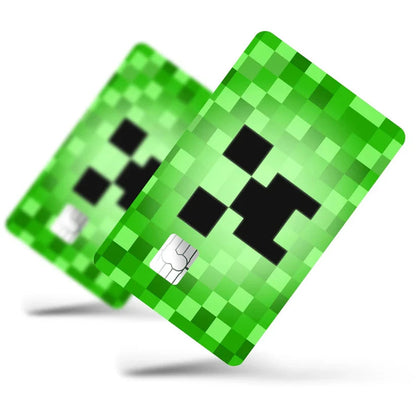 2 Pack Minecraft Creeper Credit Debit Card Sticker Vinyl Decal Skin Gamer Cool