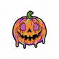 Pack of 2 Retro Colorful Pumpkin Stickers 5x5 Inch | Funny Happy Halloween