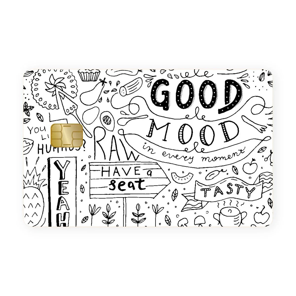 2 Pack Good Mood Credit Debit Card Sticker Vinyl Decal Skin White Art Design