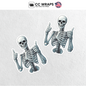 2 Pack Funny Skeleton Halloween Sticker 2x4 Inch – Hilarious Spooky Vinyl Decal