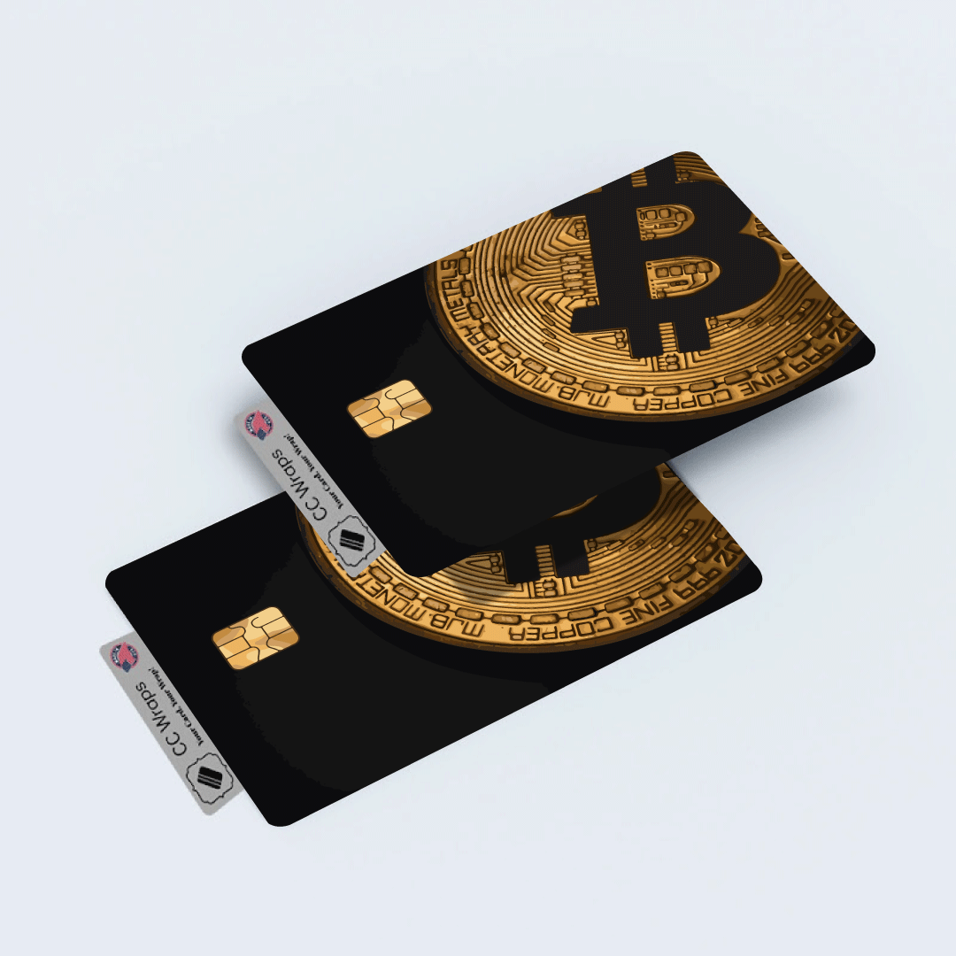 2 Pack Bitcoin Crypto Credit Debit Card Sticker Vinyl Skin Durable Decal Sticker