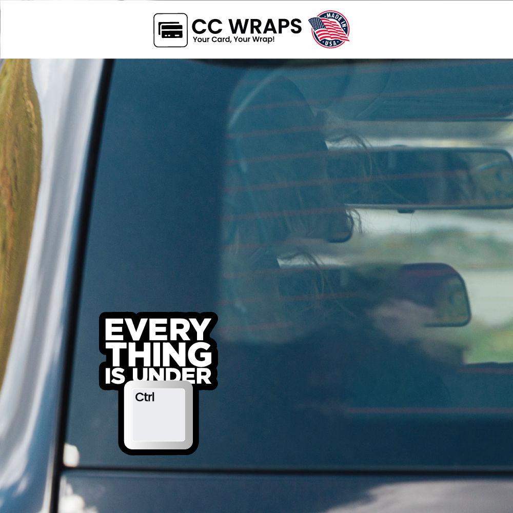 Pack of 2 Everything in Under Ctrl Stickers 4x4 Inch – Funny Cool Laptop Decals