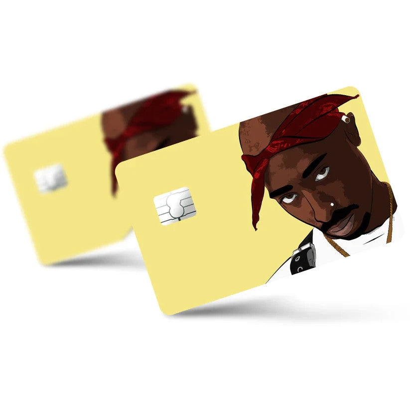 2 Pack Tupac Shakur Credit Debit Card Sticker Vinyl Decal Skin Hip Hop Legend