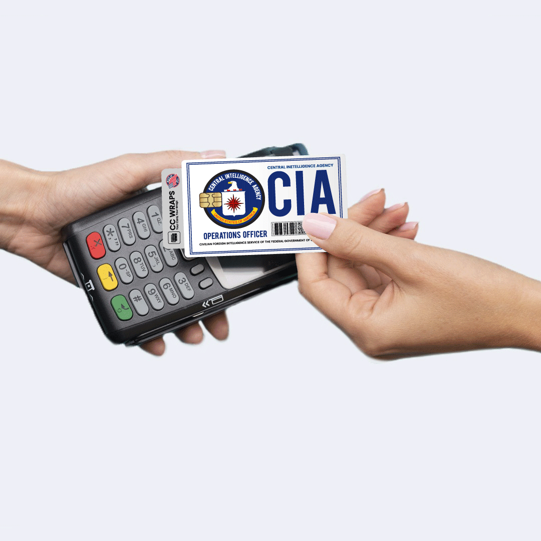 2 Pack C.I.A Credit Debit Card Sticker Durable Vinyl Waterproof Decal Skin