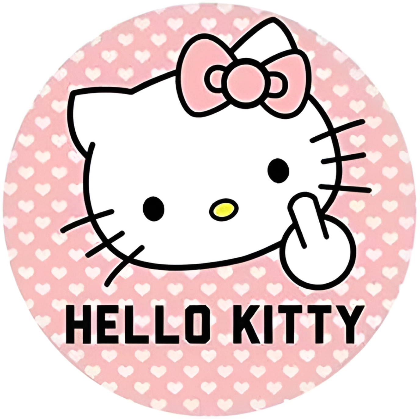3 PCS Funny Hello Kitty Middle Finger Sticker – 3inch x 3inch Vinyl Decal | Cute Rude