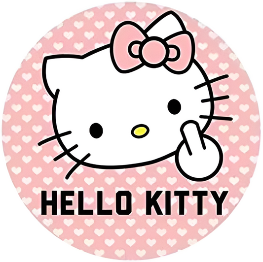 3 PCS Funny Hello Kitty Middle Finger Sticker – 3inch x 3inch Vinyl Decal | Cute Rude
