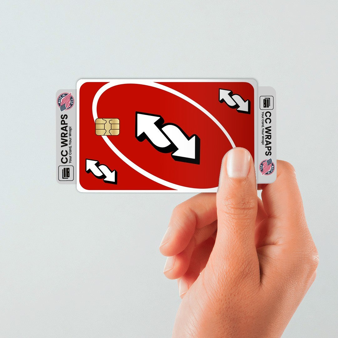 2 Pack Uno Reverse Card Credit Debit Sticker Vinyl Decal Skin Durable Fun