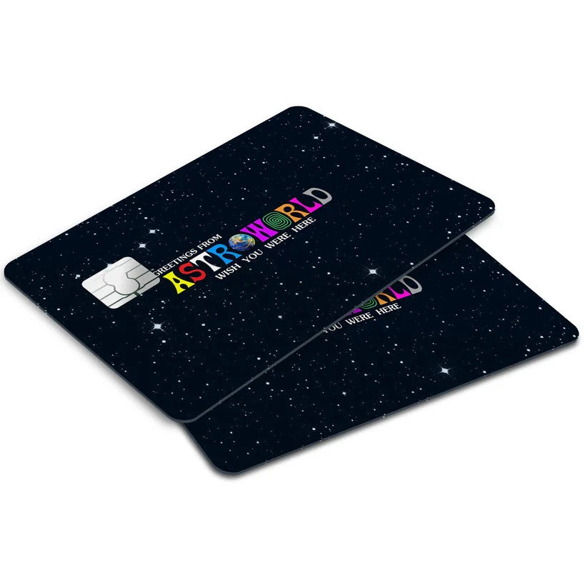 2 Pack Travis Scott Astroworld Credit Debit Card Sticker Vinyl Decal Skin Music