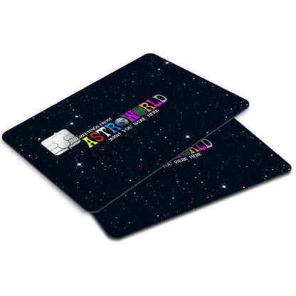 2 Pack Travis Scott Astroworld Credit Debit Card Sticker Vinyl Decal Skin Music