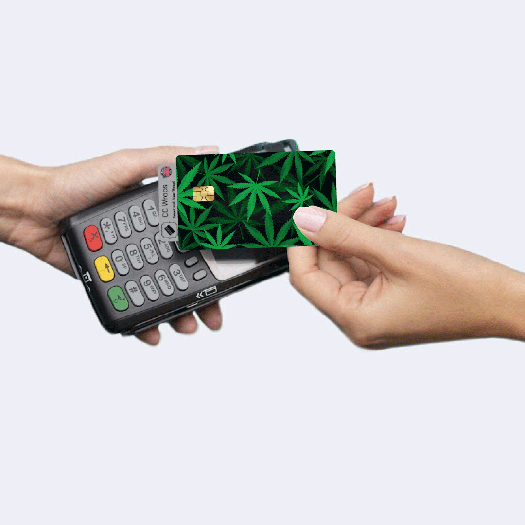 2 Pack Weed 420 Cannabis Leaf Credit Debit Card Sticker Vinyl Decal Skin