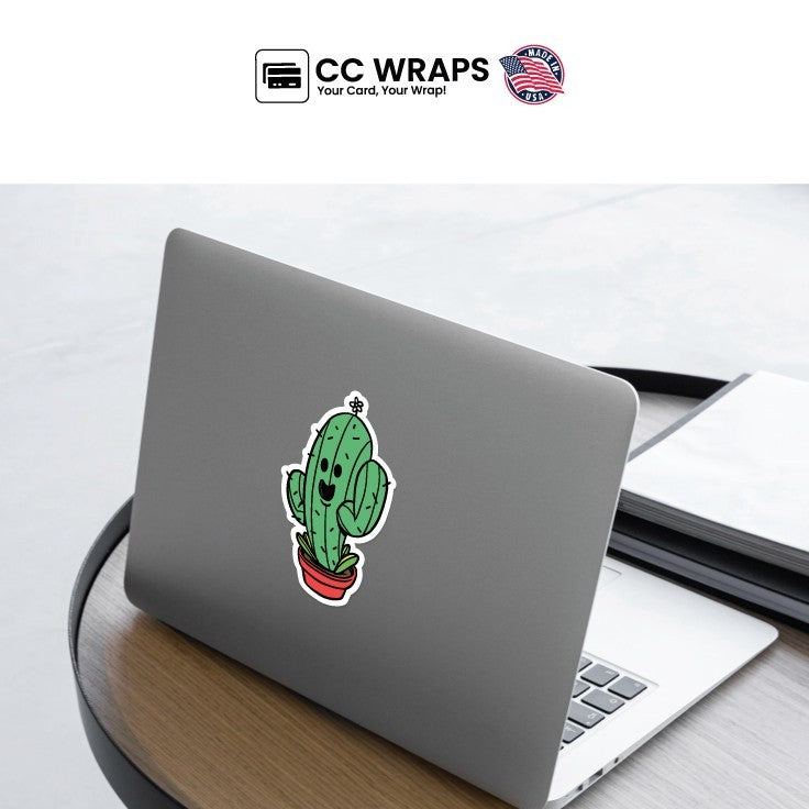 2 Cute Cactus Stickers 4x3inch Waterproof Vinyl Decal Aesthetic Plant Laptop Bottle