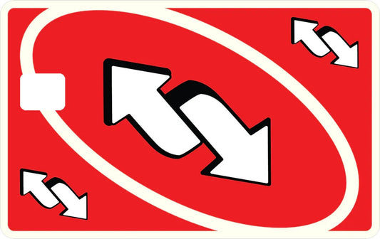 2 Pack UNO Reverse Red Credit Debit Card Sticker Durable Vinyl Waterproof Decal