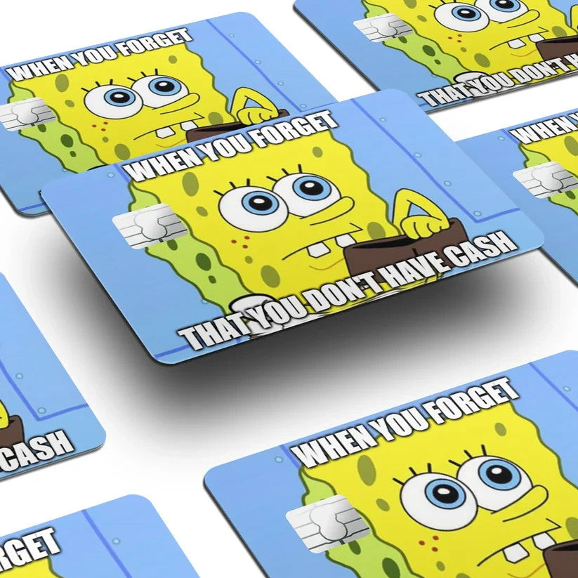 2 Pack Funny SpongeBob Credit Debit Card Sticker Vinyl Decal Skin Cartoon Cool