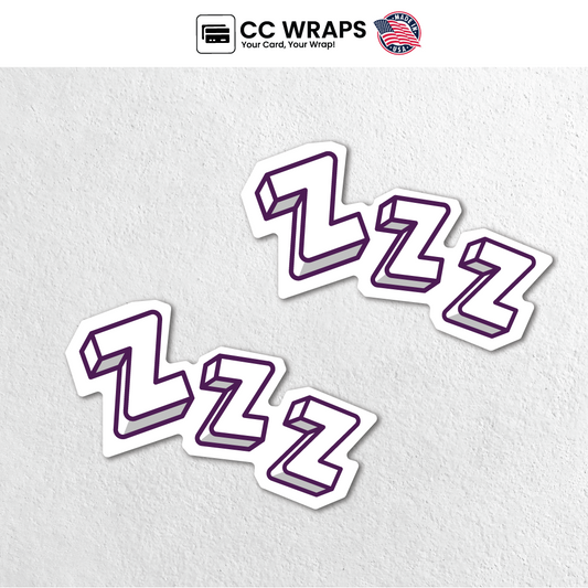 Pack of 2 ZZZ Stickers 3x Inch Funny Sleepy Mood Vinyl Decals for Laptops Cars