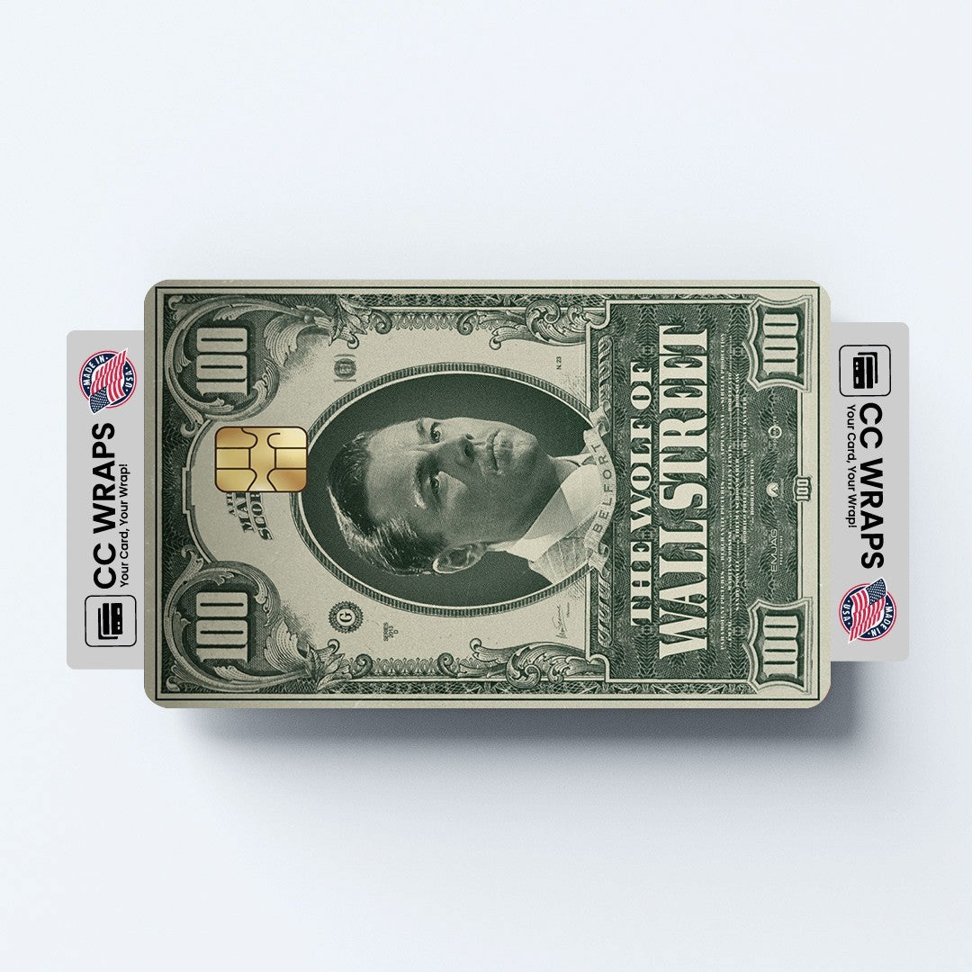 2 Pack Wolf of Wall Street Credit Debit Card Sticker Vinyl Decal Skin Money