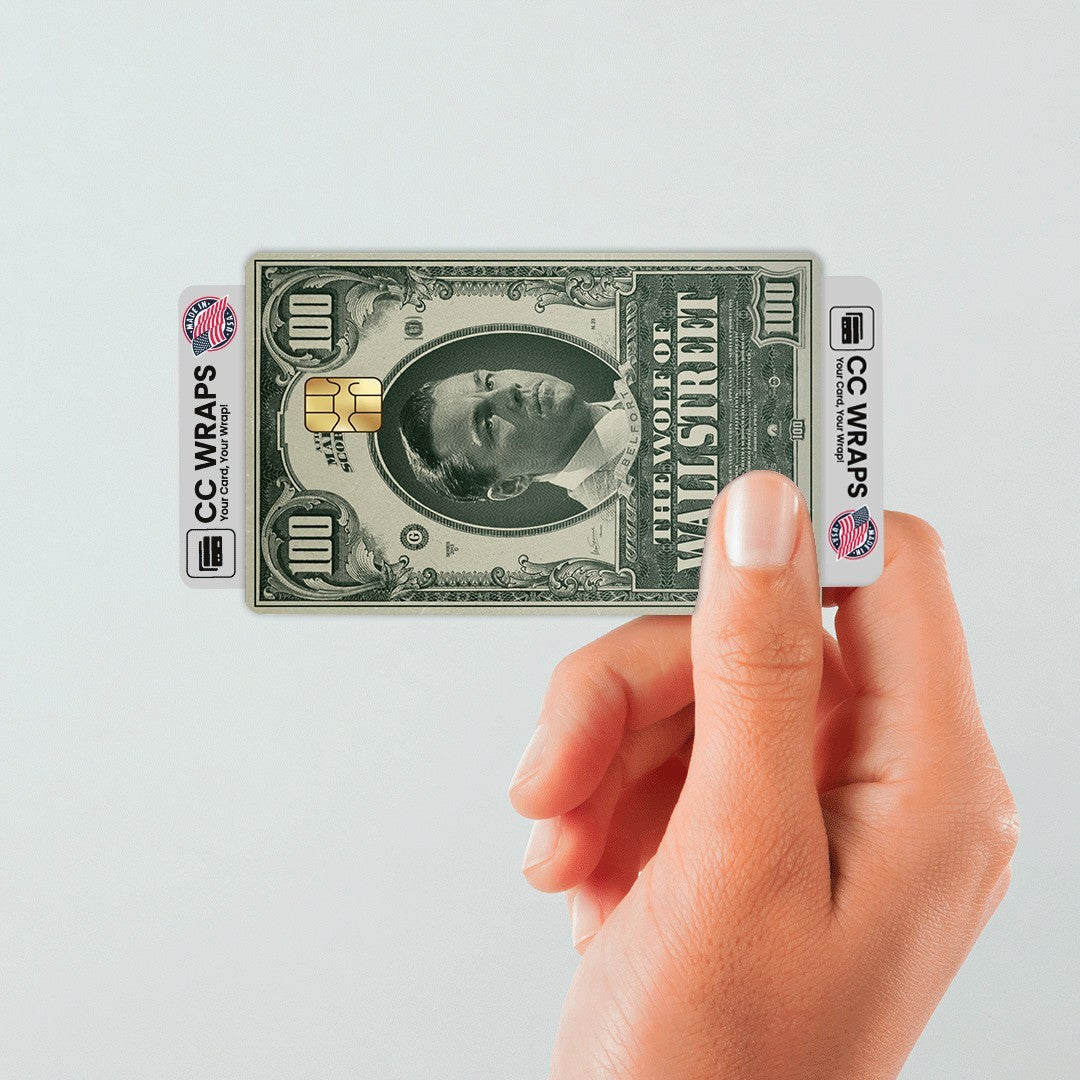 2 Pack Wolf of Wall Street Credit Debit Card Sticker Vinyl Decal Skin Money