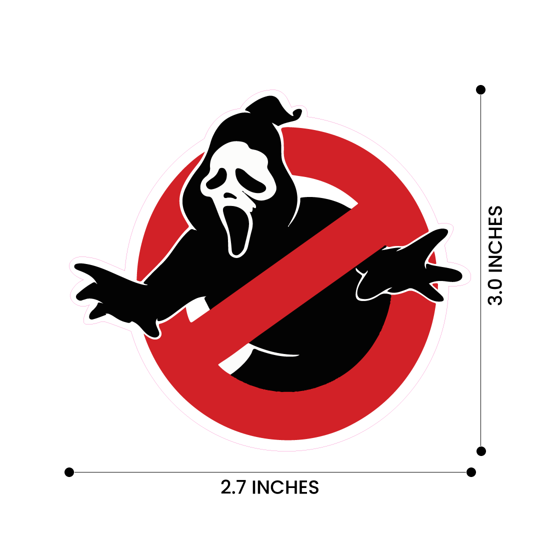 Pack of 2 No Ghost Funny Stickers 3.15 Inch – Hilarious Halloween Vinyl Decals