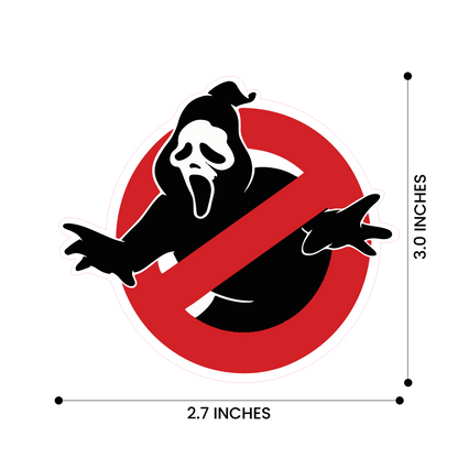 Pack of 2 No Ghost Funny Stickers 3.15 Inch – Hilarious Halloween Vinyl Decals