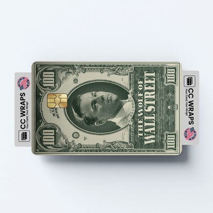 2 Pack Wolf of Wall Street Credit Debit Card Sticker Vinyl Decal Skin Money