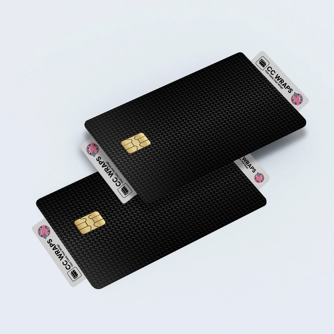 2 Pack Carbon Fiber Credit Debit Card Sticker Vinyl Decal Skin Matte Black Cool